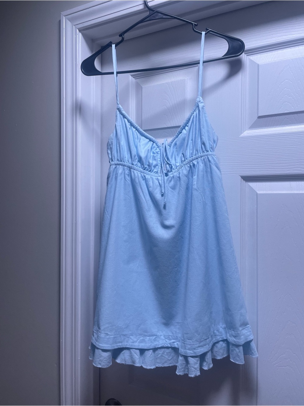 Princess Polly Light Blue Ruched Sundress Sz 4